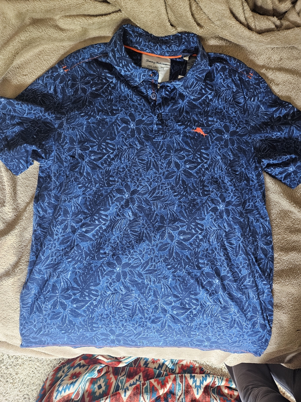 Tommy Bahama Navy Blue Floral Florida Gators Polo Shirt